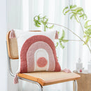 Axyaa Rainbow Tufted Tassel Cushion Cover, 45x45cm Home Decor Sofa Pillow