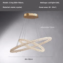 Axyaa Deluxe Crystal Pendant Chandelier - Modern Dimmable LED Lighting Fixtures