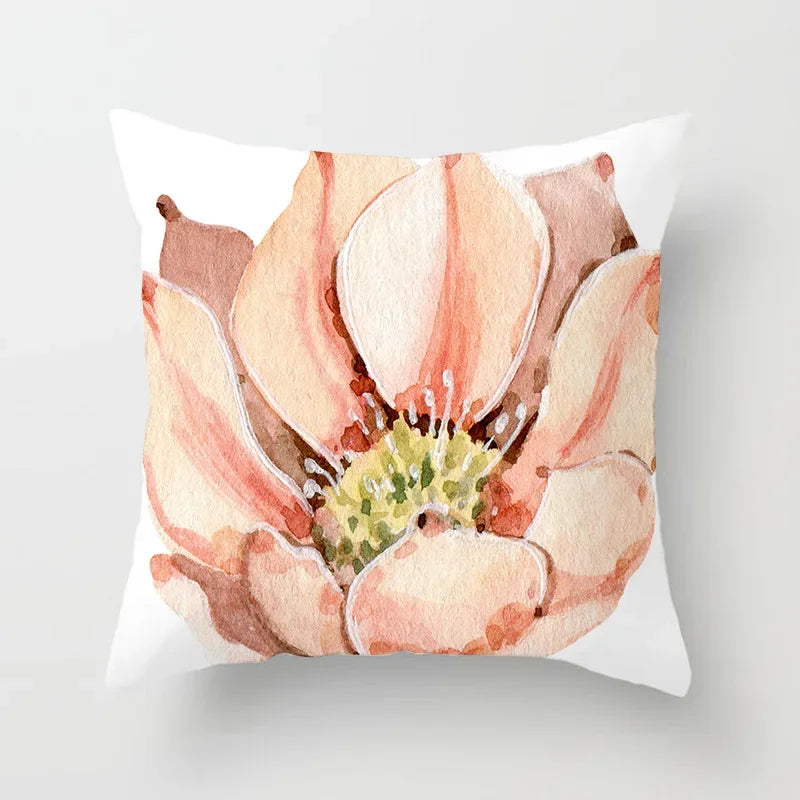 Tropical Cactus Succulent Plant Print Pillow Cover for Home Decor by Axyaa