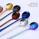 Axyaa Stainless Steel Dessert Spoon Set Swizzle Stir Long Handle Cutlery