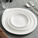 Axyaa Ceramic Wavy Cold Dish Plate - Underglaze Color, Hotel Quality