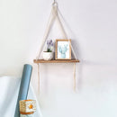 Axyaa Macrame Wall Shelf: Boho Home Decor Wood Shelves for Bedroom, Living Room & Nursery