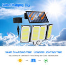 Axyaa Solar LED Flood Lights - Super Bright 3 Modes, IP65 Waterproof Wall Lamp