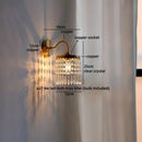 Axyaa Crystal Copper LED Wall Light Fixture for Kitchen Bedroom Home Decor