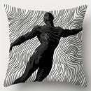Axyaa 4pcs Striped Black Cat Sofa Cushion Covers 17.7x17.7 Inch Single-Sided Print