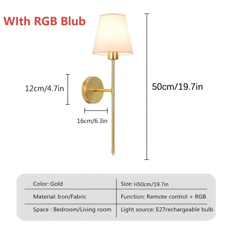 Axyaa RGB LED Wall Lamp 1200mA 40*16cm Portable Interior Luminaire for Bedroom & Hallway