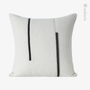 Axyaa Plush Stitching Pillow for Home, Bedroom, Sofa, Car - Black & White