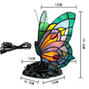 Mediterranean Butterfly Stained Glass Table Lamp by Axyaa for Vintage Living Room