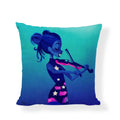 Axyaa Fairy Tale Violin Mermaid Pillowcase in Cartoon Style for Home Decor
