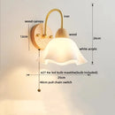 Axyaa LED Wall Lights Pull Chain Switch Modern Bedside Lamp Decoration