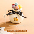 Axyaa Ceramic Stainless Steel Fruit Fork Set with Cute Fruit Sign Storage Jar.