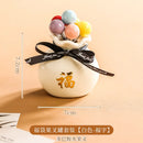 Axyaa Ceramic Stainless Steel Fruit Fork Set with Cute Fruit Sign Storage Jar.