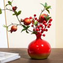 Axyaa Pomegranate Ceramic Vase: Kiln Transformed Flower Arrangement Figurine