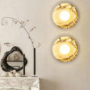 Axyaa Round Stone LED Wall Lamp Sconce White Ball 220v G9 Bulb for Bathroom Mirror