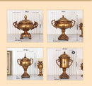 Axyaa Resin Relief Decor Jar: European Style, Retro Storage Vase & Handicraft for Home Decor