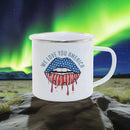 Axyaa Freedom Series Enamel Mug: USA 4th July Coffee Cup - Celebrate Festive Drinkware