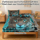 Axyaa Angry Leopard Pattern Bed Sheets - Soft & Comfortable Bedroom Set