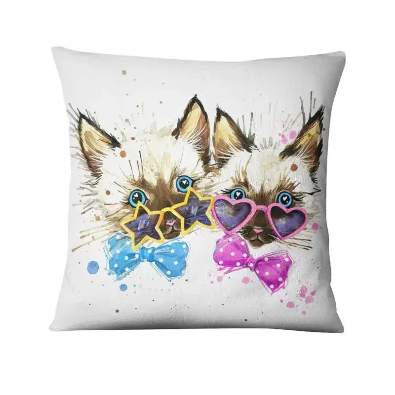 Axyaa French Bulldog Gift Cushion: Decorative Sofa Throw Pillow with American Cartoon Pet Print