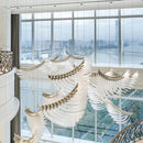 Axyaa Modern Villa Glass Feathers Chandelier Luxury Living Room LED Light