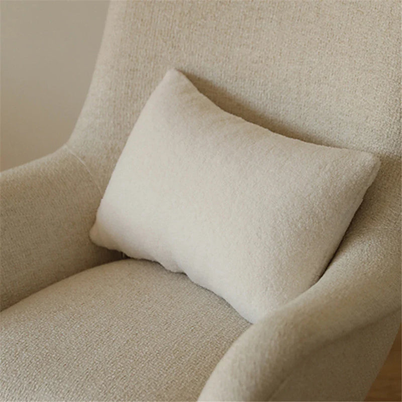 Axyaa White Plush Cushion Cover Ultra Soft Sofa Throw Pillow Cover