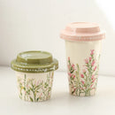 Axyaa Spring Ceramic Coffee Cup with Lid Large Capacity Water Cups Office Mug