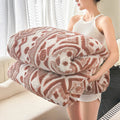 Axyaa Geometric Jacquard Fleece Blanket | Autumn Winter Plush Throw for Sofa