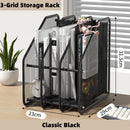 Axyaa Iron Mesh Quadruple Column File Rack Bookshelf - 4 Grid Multi-Layer File