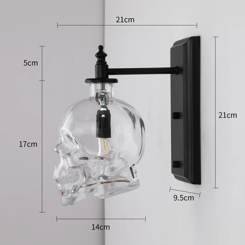 Axyaa Skull Light Glass Wall Lamp LED Industrial Wind Bar Decorative Lamps