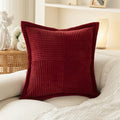 Axyaa Corduroy Throw Pillow Cover 45x45cm Splicing Design for Home Décor