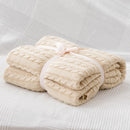 Axyaa Cozy Cable Knit Throw Blanket | Soft Knitted Sofa Blanket for Twin Queen Bed