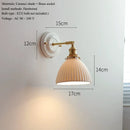 Axyaa Ceramic Sconce with Brass Arm - Handcrafted Porcelain Wall Lighting