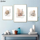 Axyaa Beige Abstract Islamic Canvas Print Arabic Calligraphy Wall Art