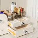 Axyaa 2 in 1 Cosmetic & Jewelry Organizer Drawer Layers Makeup Storage Box