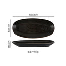 Axyaa Oval Fish Plate Ceramic Sushi Dessert Snack Serving Salad Restaurant Tableware