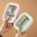 Axyaa Stainless Steel Divided Bento Lunch Box - Large Capacity & Portable