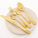 Axyaa 16pcs Retro Silver Stainless Steel Dinnerware Set with Creative Carving
