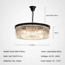 Axyaa Retro Gold Black Metal Crystal Pendant Lights with Chain Hanging, LED Suspension Lamp