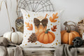 Axyaa Autumn Pumpkin & Drink Pillow Cover for Sofa, Bedroom, Car - Home Decor