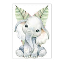 Axyaa Jungle Animal Nursery Canvas Print with Custom Name - Kids Room Wall Art
