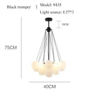 Axyaa Frosted Ball Chandelier: Modern Bubble Pendant Lamp for Home Décor