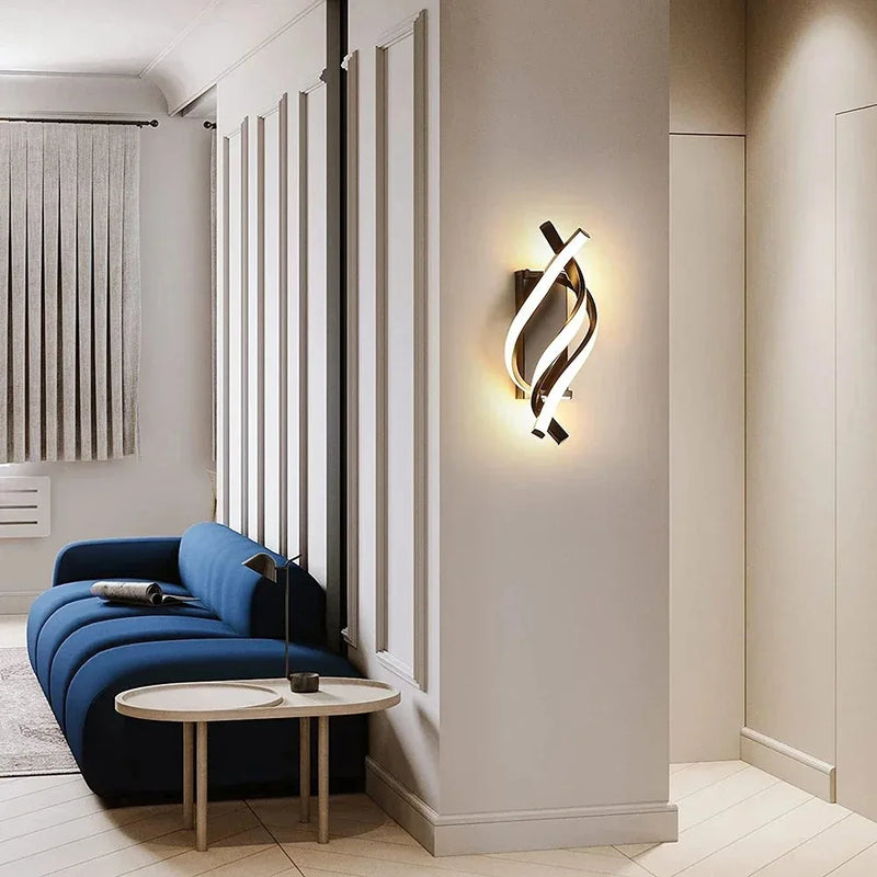 Modern LED Wall Sconce Light Dimmable Twist Design by Axyaa
