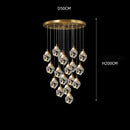Axyaa Crystal Chandelier Stair Pendant Living Room Lighting