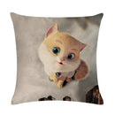 Axyaa Cartoon Cat Linen Pillow Cover for Leisure Sofa Chair Decor 45*45cm