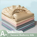 Axyaa Mulberry Silk Fitted Bed Sheet Double King Queen Luxury Mattress Cover