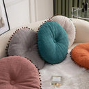 Axyaa Pom Pom Fringed Round Pillow for Home Decor & Gifts