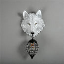 Axya Nordic Wolf Head Wall Lamp: Industrial Decor Stair Light with Crystal, Outdoor Lighting