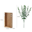 Axyaa Wood Wall Planter Vase with Artificial Eucalyptus Farmhouse Hanging Planter