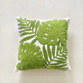 Axyaa Green Leaf Jacquard Embroidered Cushion Cover, 45x45cm