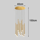 Axyaa Crystal Stair Chandelier - Modern LED Ceiling Light for Living Room