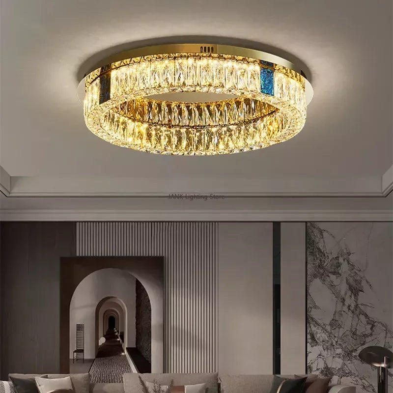 Luxury Gold Crystal Pendant Light by Axyaa for Elegant Home Decor